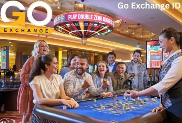 "Promotional image of a hand tossing a cricket ball with text goexch9 Join Us to Win Big Today' on a dark background, for Go Exchange ID betting services."